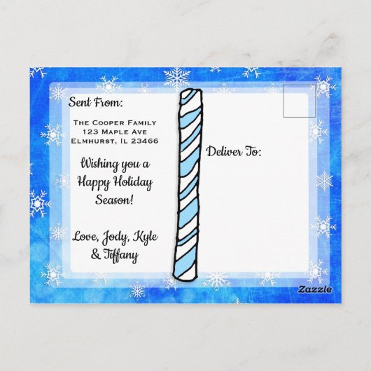 ファララララマクリスマスパーソナライズされた ポストカード (裏面)