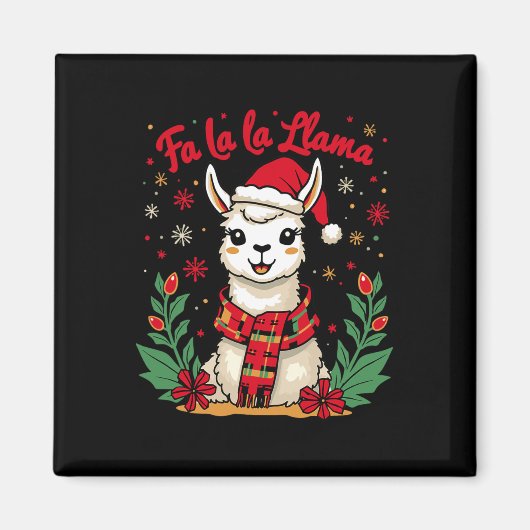 ファララララマラマおもしろいクリスマスアルパカ動物 マグネット (正面)