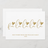 ファララララ金ゴールドスクリプトクリスマス シーズンカード (正面/裏面)