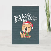 ファララララ クリスマス ドッグ シング グリーティング カード (正面)