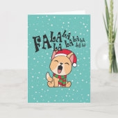ファララララ クリスマス ドッグ シング グリーティング カード (正面)