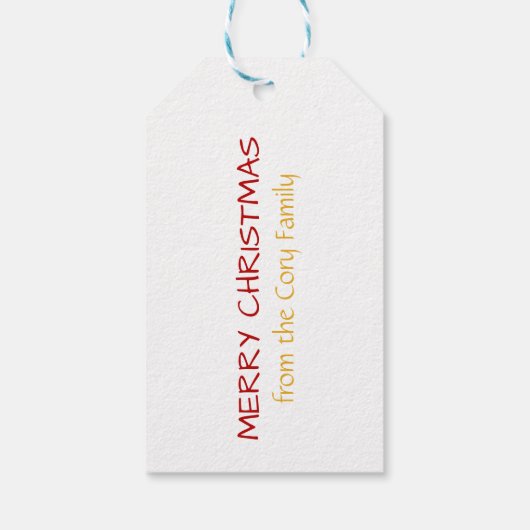 ファラララレッドと金ゴールドクリスマス ギフトタグ (裏面)