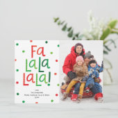 ファラララレッドアンドグリーンホリデーフォトカード シーズンカード (スタンド正面)