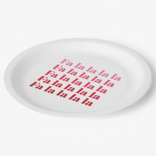 "ファラララ"ピンククリスマス紙プレート ペーパープレート (アングル)