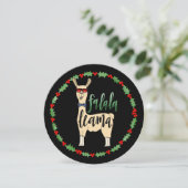 ファラララ ラマのホリデーカード - ユニークな円形 シーズンカード (スタンド正面)