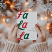 ファララレッドレトロモダンプレイドファミリークリスマス シーズンカード