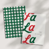 ファララレッドレトロモダンプレイドファミリークリスマス シーズンカード