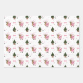 ファララレトロピンクサンタクロースヴィンテージ ラッピングペーパーシート (正面2)