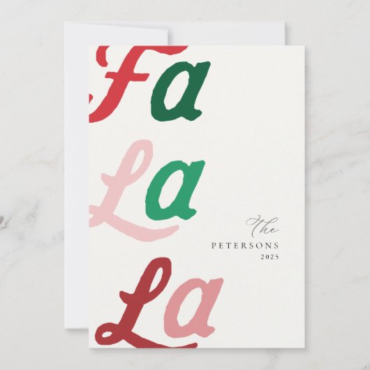 ファララレトロプモダンライドファミリークリスマス シーズンカード (正面)