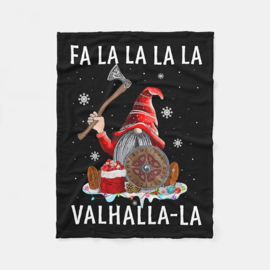 ファララヴァルハラクリスマス格言ヒゲバイキング武器C フリースブランケット (正面)
