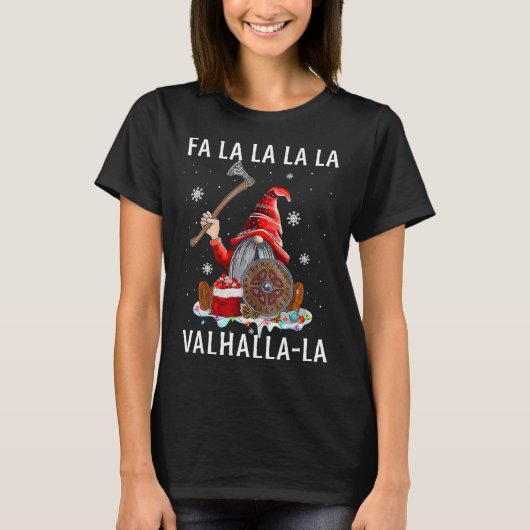 ファララヴァルハラクリスマス格言ヒゲバイキング武器C Tシャツ (正面)