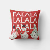 ファララヴィンテージ踊り雪だるま パーソナライズされた クッション (正面)