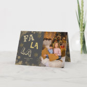 ファララ金ゴールドスノーフレークファミリーフォトコラージュ シーズンカード (正面)