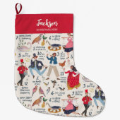 ファララ12日のクリスマスベージュ色 ラージクリスマスストッキング (正面)