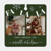 ファララ2フォトクリスマスホリデーツリー メタルオーナメント (裏面)