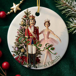 ファララ・くるみ割り人形 赤ちゃんのクリスマス家族写真 セラミックオーナメント