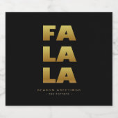 ファララ |シンプルクリスマスブラック&金ゴールドビールボット ビールラベル (シングルラベル)