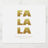 ファララ |シンプルクリスマスホワイト&金ゴールド ビールラベル (シングルラベル)