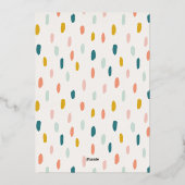 ファララ |ホリデークリスマスパーティーバラ金ゴールド 箔招待状 (裏面)