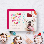 ファララ |レトロクリスマス・ホリデーのペット犬の猫写真 シーズンカード