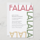 ファララ 赤いストライプのモダンホリデーコックテールパーティー 招待状 (正面)