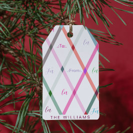 ファララ To と From チェッカーパターン クリスマス ギフトタグ