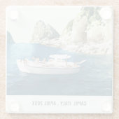 ファラリオニロックスカプリItaly水彩旅行 ガラスコースター (裏面)