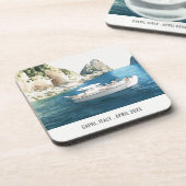 ファラリオニロックスカプリItaly水彩旅行 コースター (左側)