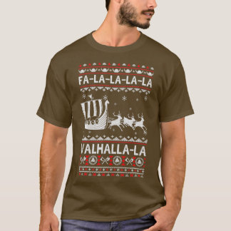 ファラヴァルハラバイキング船醜いクリスマスクリスマス Tシャツ