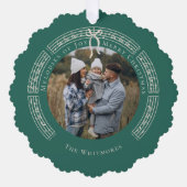 ファラヴィンテージ楽譜家族フォトクリスマス オーナメントカード (正面)