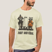 ファラ不気味ルハロウィーンかわいい幽霊ラクーン Tシャツ (正面)