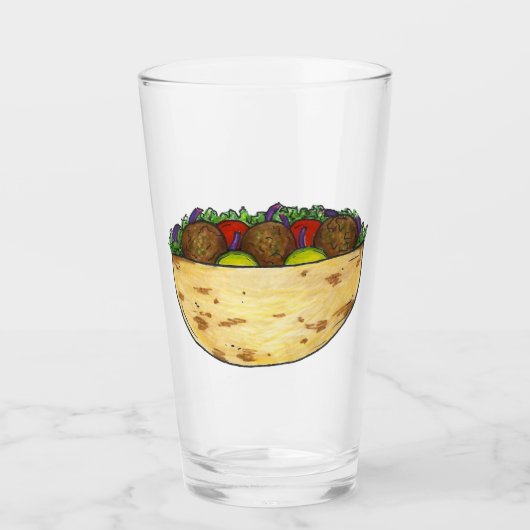 ファラ詰まったフェルトピタサンドイ地中海のッチ タンブラーグラス (正面)