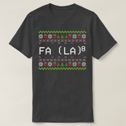 ファラ8クリスマスサおもしろいンタ算数先生クリスマス Tシャツ (デザイン正面)