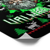 ファラ8ヴァルハラサンタハットバイキングスカルクリスマス ポスター (角)