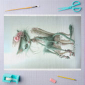 ファリお洒落ージュグリーンキャットデコップページ 薄葉紙 (クラフト)