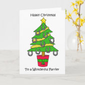 ファリアにとってのクリスマス、漫画の木。 カード (黄色い花)