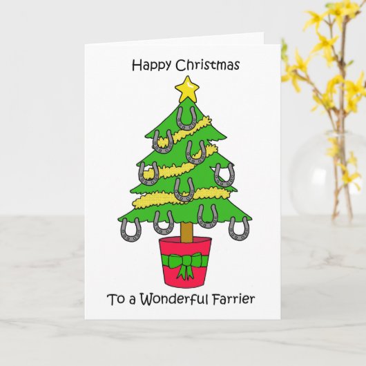 ファリアにとってのクリスマス、漫画の木。 カード (黄色い花)