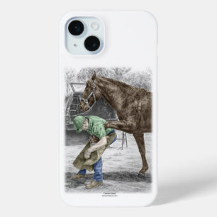 ファリアブラックスミスのシューイング馬 iPhone 15 MINIケース