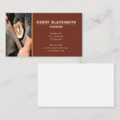 ファリアホースシューイング+裸足トリム、錆+金ゴールド 名刺 (正面/裏面)