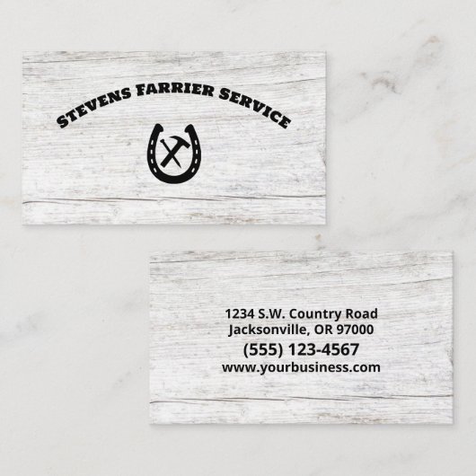 ファリアホースシューサービスウッド 名刺 (正面/裏面)