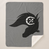 ファリアホース馬シューイング馬シルエットグラフィック シェルパブランケット (正面)