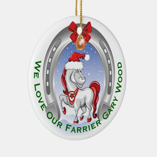 ファリアーへのキュートな馬のクリスマスギフト セラミックオーナメント (右)