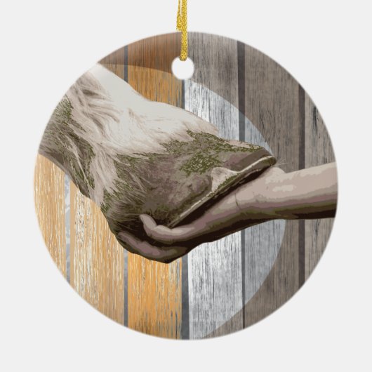 ファリアーへのキュートな馬のクリスマスギフト セラミックオーナメント (裏面)