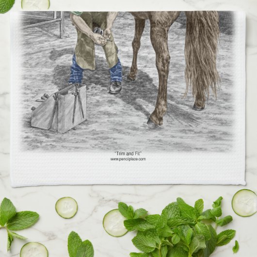 ファリア鍛冶屋トリミングホースホフ キッチンタオル (折り畳み)