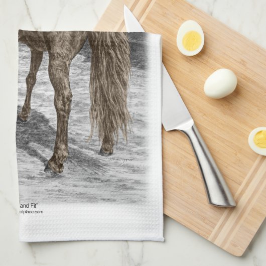 ファリア鍛冶屋トリミングホースホフ キッチンタオル (四つ折り)