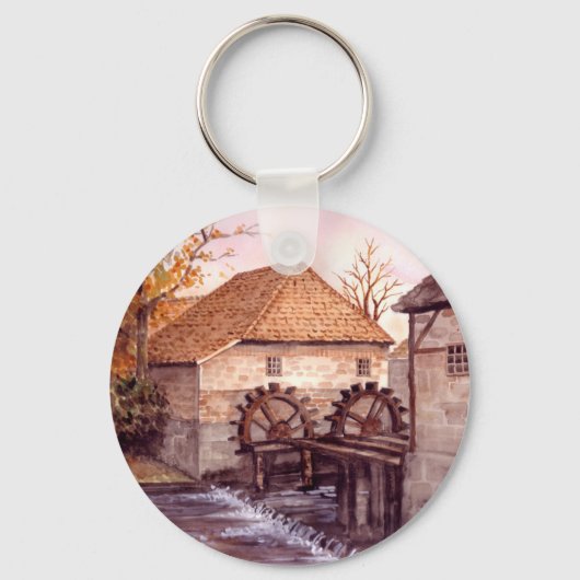 ファリダグリーンフィー絵画ルドのウォーターミルウォーターカラー キーホルダー (正面)