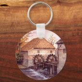 ファリダグリーンフィー絵画ルドのウォーターミルウォーターカラー キーホルダー (正面)