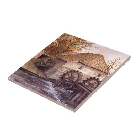 ファリダグリーンフィー絵画ルドのウォーターミルウォーターカラー タイル (側面)