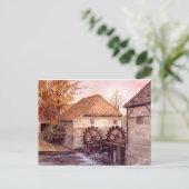 ファリダグリーンフィー絵画ルドのウォーターミルウォーターカラー ポストカード (スタンド正面)