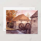 ファリダグリーンフィー絵画ルドのウォーターミルウォーターカラー ポストカード (正面/裏面)